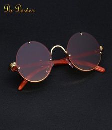 Vintage Round Punk Sunglasses Men Fashion Steampunk Sun Glasses For Women With A Box Rimless Sunglass Zonnebril UV4006311096