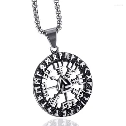 Pendant Necklaces Norse Vikings Amulet Necklace Men Stainless Steel Vegvisir Pirate Compass Protection Lucky Symbol Jewellery