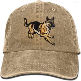 Ball Caps Cotton Baseball Cap Dog German Shepherd Unisex Snapback Washed Denim
