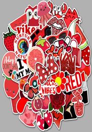 50 pcsBag Mixed Car Stickers Ins Popular Red Cute For Laptop Skateboard Pad Bicycle Motorcycle PS4 Phone Notebook Helmet Decal Pv5469821