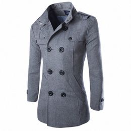 2023 outono homens boutique preto cinza clássico cor sólida grosso casacos quentes masculinos extra lg trench coat jaqueta masculina l8Hf #