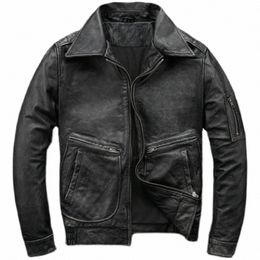 genuine Leather Men Jacket Motorcycle Coat Slim Aviati Moto Biker Coats For Man 5XL Chaqueta De Los Hombres Trip Streetwear Q84q#