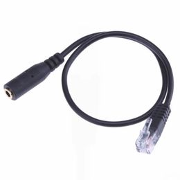 Adapter Convertor PC Headset Telephone for New Black 35mm Headset Earphone Audio Cable Female To RJ9 Jack Adapter