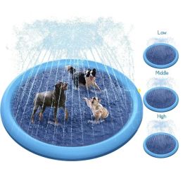 Mats 170cm Summer Dog Toy Splash Sprinkler Pad Pet Swimming Pool Interactive for Pet Children Interactive Outdoor Play Water Mat Toys