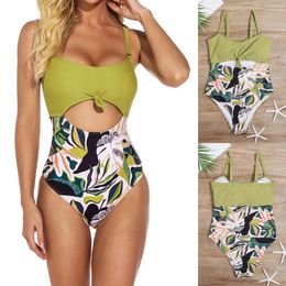 Women's Swimwear Women Sexy Print Pattern Tie Bikini Set Swimsuit Bathing Suit Monokini Biquinis Swiming