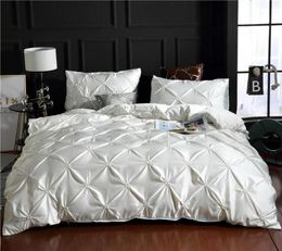 Satin silk comforter bedding set Queen King bed cover duvet cover set Bedclothes Quilt Pillow case Home decoration Textile2287771