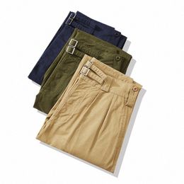 Yeni Vintage İngiliz Ordusu Gurkha Sıradan Pantolon Erkekler Haki Gevşek Orta LG Pantolon Bahar Sonbahar Retro Street Giyim Pantolon Tahul R82o#