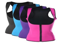 2020 Women Vest Neoprene Corset Zippered Workout Sauna Suit Waist Cincher Trainer Shaperwear Body Waist Support Slim6522856
