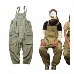 men Clothing 2022 American Cargo Pants Casual One-piece Overalls Men's Overalls Trousers Tide Brand Worker Overalls Loose m3qD#