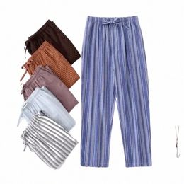 bottoms Wear Pyjama Pajama Autumn Homme Striped Trousers Men Pijama Pants Lounge Cott Spring Male Sleepwear 2023 n8dZ#