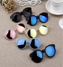 Korean Children039s Candy Colour Scrub Sunglasses Colourful Reflective Lens Sun Glasses for Boys Girls Retro AntiUV4004253601