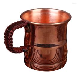 Mugs Handcrafted Beer Milk Mug Weave Handle Thickened Moscow Water Mule 400ML Breakfast Cup As Shown Pure Copper 1 Piece