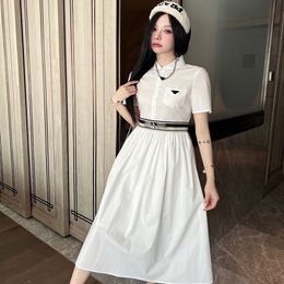 Designer Women's Casual Dresses Summer Fashion Brands Tops Tank Dress Knitted Cotton Short Sleeve Solid Sexy Dresses Elasticity Skirt