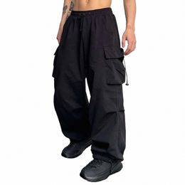 cargo Parachute Pants Men Harajuku Oversized Streetwear Y2k Hip Hop Wide Leg Joggers Baggy Techwear Climbing Training Pants 80tX#