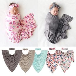 Blankets Born Spring Summer Cotton Swaddling Blanket Headband Baby Sleeping Bedding Set Receiving Bags