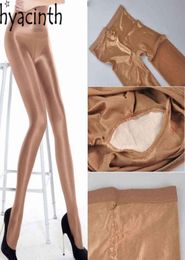 Sexy Lingerie 70d Women Plus Size Stretch Tights Sexy Oil Shiny Glitter Pantyhose Yarns Glossy Brown Stockings Dance Fitness Opaqu3288670