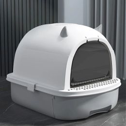 Boxes Cat Litter Box Large Capacity Can Be Pulled Closed/Semi closed Easy Cleaning Installation Design Sense Cat Toilet
