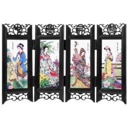 Dividers Four Beauties Screen Mini Desktop Divider Decorative Panel Small Folding Furniture Ornament Room Chinese Decoration Partition