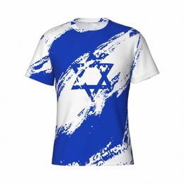 custom Name Nunber Israel Flag Color Men Tight Sports T-shirt Women Tees For Soccer Football Fans 67Nn#