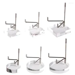 Hooks Acrylic Display Stand Clear Easel Shelf With Adjustable Metal Arms Rack