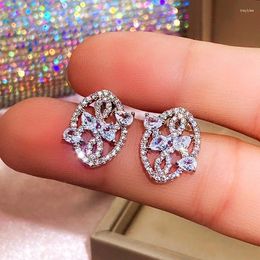 Stud Earrings CAOSHI Chic Female Delicate Women's Wedding Jewellery With Brilliant Zirconia Exquisite Design Aesthetic Accessories