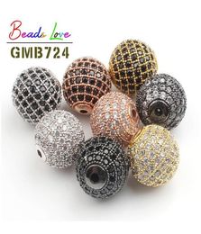 3pcslot Cz Spacer Round Bead 5mm 6mm 8mm 10mm 12mm Brass Micro Pave Cubic Zirconia Beads For Jewellery Making Diy Charms jlliBJ3786466