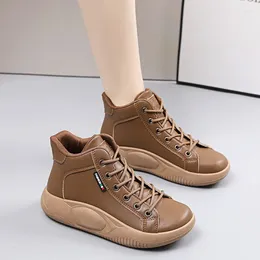 Dress Shoes Neakers Women 2024 Fashion Platform Loafers Solid Colour Lace Up Flats Sport Casual Vulcanised Shoe Zapatillas Mujer