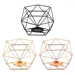 Candle Holders A0KE Metal Tea Light Holder Hollow Geometric Tealight Stand For Wedding Birthday Party Centrepieces