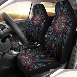 Car Seat Covers Ers Tribal Pattern Er Set 2 Pc Accessories Mats Drop Delivery Automobiles Motorcycles Interior Ottmf