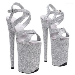 Dance Shoes LAIJIANJINXIA Glitter Uppre Colour High Heel Sandals 23cm /9inch Sexy Model Show And Pole Dancing 013