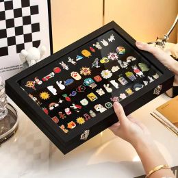 Racks Badge Storage Box display box Transparent Dustproof Chest Pin Box Medal Display Stand brooch Jewellery Collection Display Frame