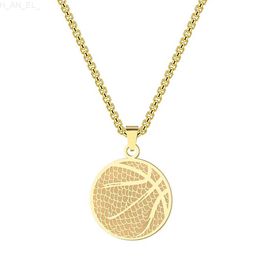 Pendant Necklaces Wannee 2023 Western Hot Design Stainless Steel Pendant Necklace Basketball Pendant Necklace Men Women Sports JewelryC24326