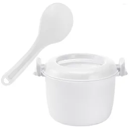 Dinnerware 1 Set Portable Microwave Rice Cooker Cooking Tool Household With Spoon