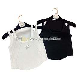 Sexy Hollow Tanks Top Shiny Crystal Vest Women Thin Knitted Tops Quick Drying Vest