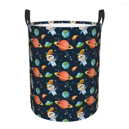 Laundry Bags Space Universe Hamper Large Clothes Storage Basket UFO Spaceship Toy Bin Organiser For Boy Girl