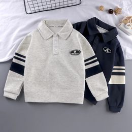 Children Polo Shirts Spring Autumn Tops for Kids Long Sleeve Boys Sweatshirts Teenager Shcool Pullover Baby Outfits Clothes 240319