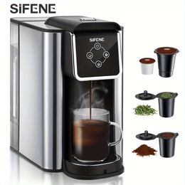 3 in 1 Single Serve Hine, Pod Maker for K-pod Capsule Pod, Ground Coffee Brewer, Leaf Tea Maker, 6 to 10 Ounce Cup, Removable 50 Oz Water Reservoir
