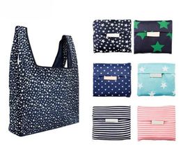 Fashion Printing Foldable Green Shopping Bag Tote Folding Pouch Handbags Convenient Largecapacity Storage bags 6 Colours 2288457