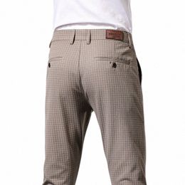 straight Lg Classic Busin Trousers Spring Summer Office Dr Suit Outdoor Moletom Male Plaid Lattice Full Length Pants H4y3#