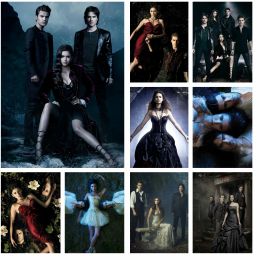 Stitch 5D The Vampire Diaries Horror TV Series Diamond Painting Damon Stefan Elena Cross Stitch Embroidery Picture Mosaic Bedroom Decor