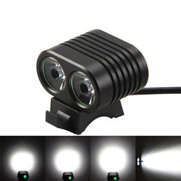 8000LM 2x T6 L2 LED Bicycle Light Mini Bike Front Light Cycling Flashlight Headlamp with Rechargeable 4 X 8650 Battery Pack240325