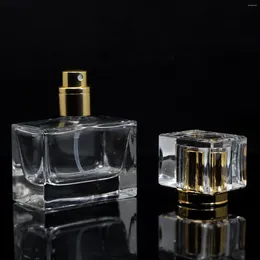 Storage Bottles Portable 30ml Empty Refillable Clear Glass Perfume Bottle Jar Atomizer Home Decor