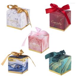 Gift Wrap 25/50PCS Chinese Ink Candy Box Wedding Favour Packaging Ribbon Chocolate Mystery Bags Baby Shower Christmas Party Supplies