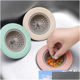 Sink Strainers Kitchen Strainer Sile Wheat St Bathroom Shower Drain Drains Hair Philtre Sewer Anti-Clogging Eco Friendly Bh0533 Drop De Oto9O