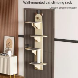 Scratchers Solid Wood Climbing Column for Cat, Hanging Door Model, One Does Not Take Up Space, Multigrid Jumping Platform, Cat Toy