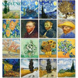 Number SDOYUNO Van Gogh Paint By Numbers Kits On Canvas Figure DIY Frameless 60x75cm Oil Painting By Numbers Scenery Hand Painting Gift