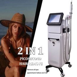 2 In 1 Nd Yag Laser 3 Waves 755 808 1064 Nm Diode Laser Hair Removal Handle Tattoo Freckles Remove Device Hair Removal Machine Price