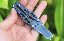 High Quality Butterfly Knives 440C Black Oxide Blade Stainless Steel Handle EDC Pocket Knife Outdoor Camping Hiking Bottle Opener 6205106