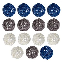 Decorative Flowers 15Pcs Rattan Balls Ball Orbs Vase Fillers Table Decor For Ceiling Orb Grapevine Decorations