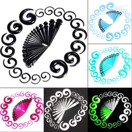 Stud Earrings 36Pcs/set Acrylic Spiral Ear Stretching Tapers Body Jewelry Mix Lots 1.6-10mm Fake Expander Plug Tunnel Kit